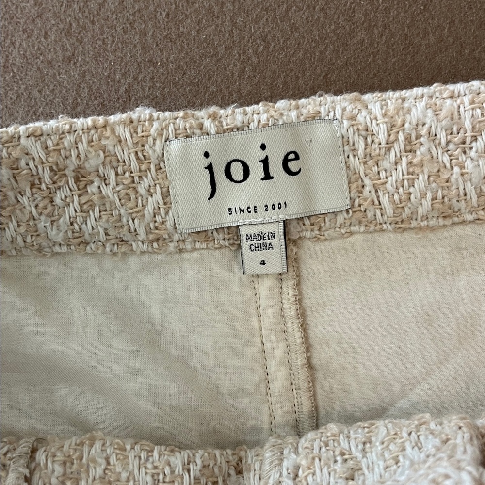Joie Textured Nubby Mini Skirt Crème Brûlée hue- Size 4 - Picture 5 of 10